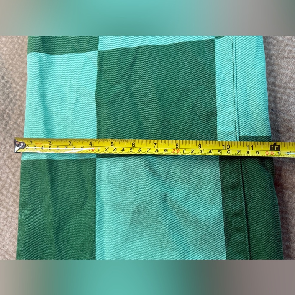 PrettyLittleThing Green and Mint Checkered Baggy boyfriend Pants new with tag - Picture 4 of 9